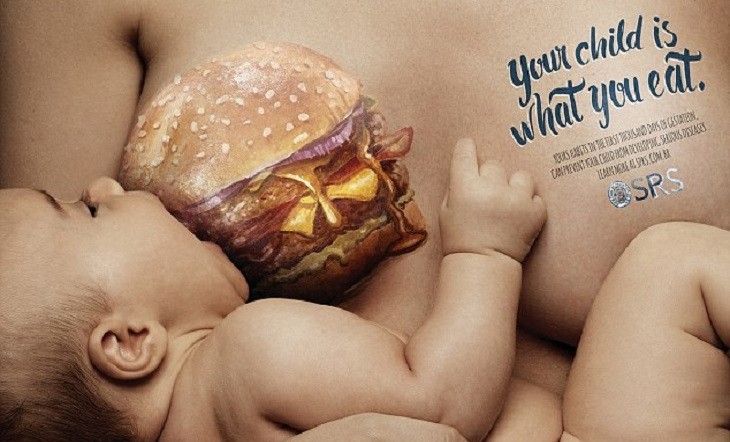 Confronting ads warn against poor pregnancy diet