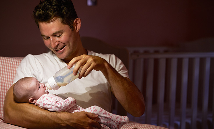 Will giving formula or solids at night help baby to sleep better?