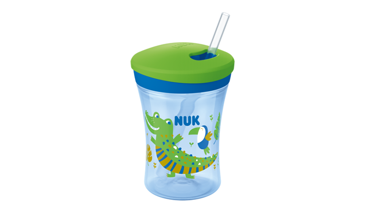 NUK Action Cup Toddler Cup with Chameleon Effect, 12+ Months, Colour  Changing, Twist Close Soft Drinking Straw, Leak-Proof, BPA-Free, Crocodile,  Green, 230 ml – BigaMart