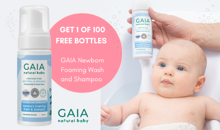 Get 1 of 100 FREE bottles of GAIA Newborn Foaming Wash & Shampoo
