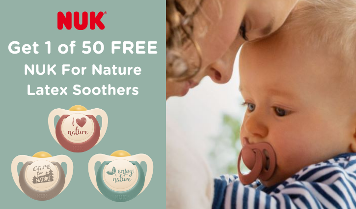 Get 1 of 50 free NUK for Nature Latex Soothers